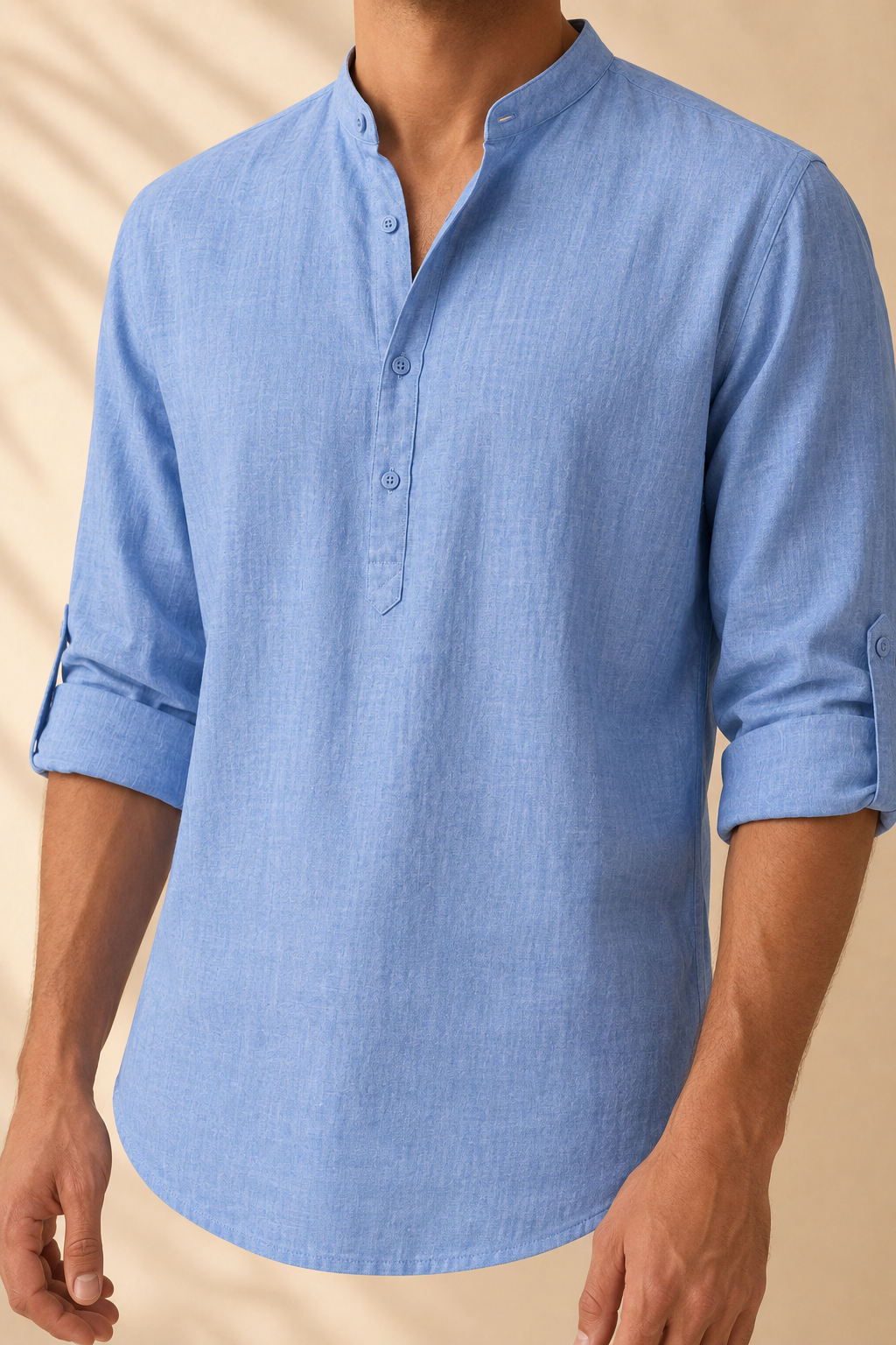 Midnight London Amalfi Linen Henley Shirt