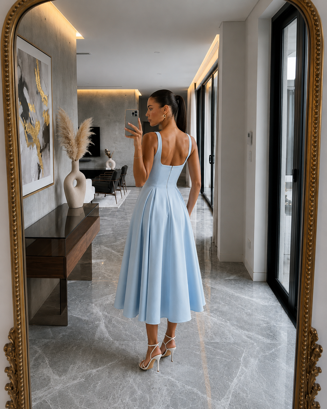 Aurelia Powder Midi Dress