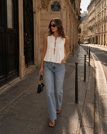 Luna White Linen Top