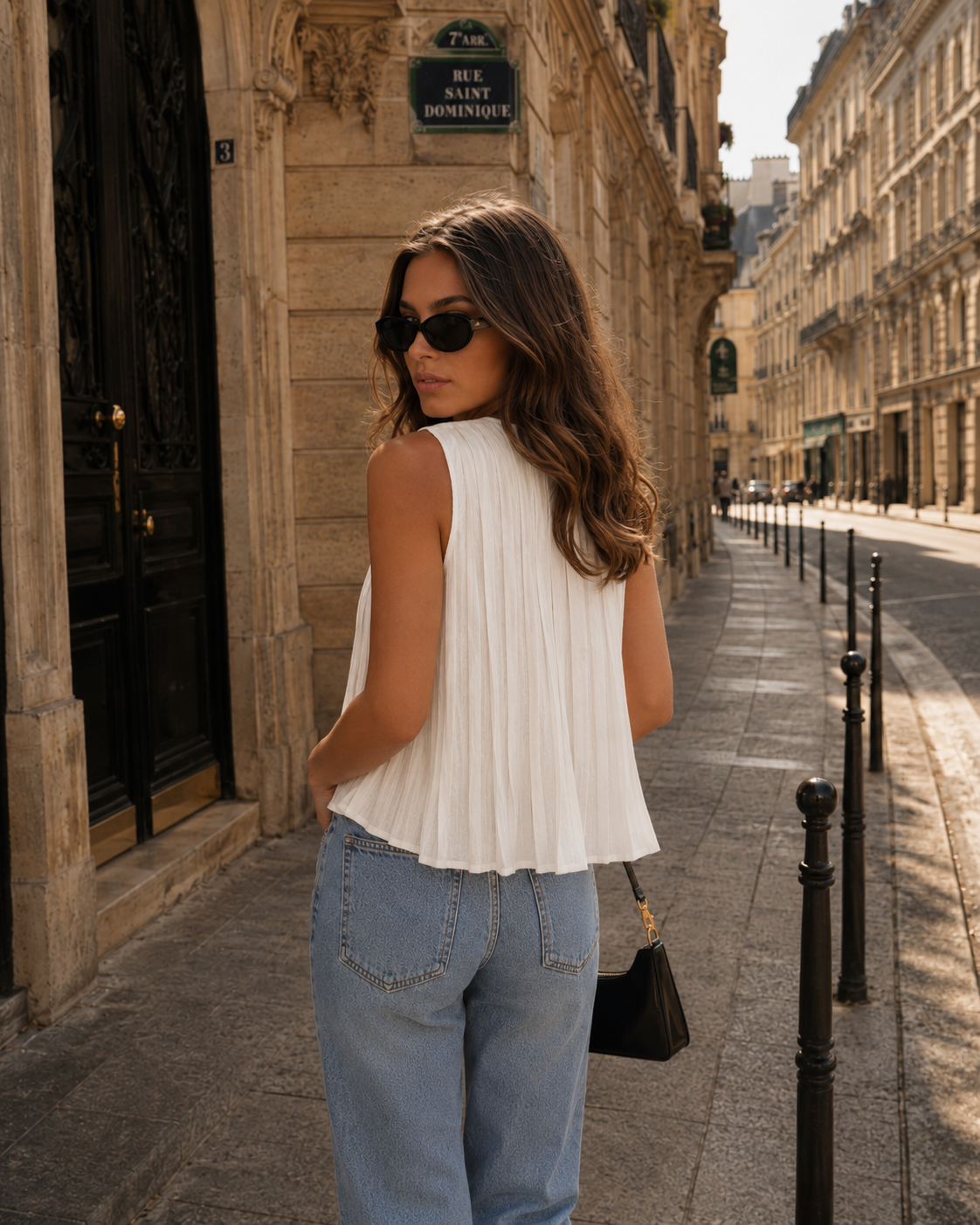 Luna White Linen Top