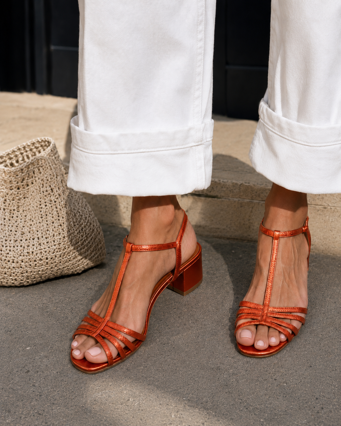 The Aurelia Metallic Block Heels