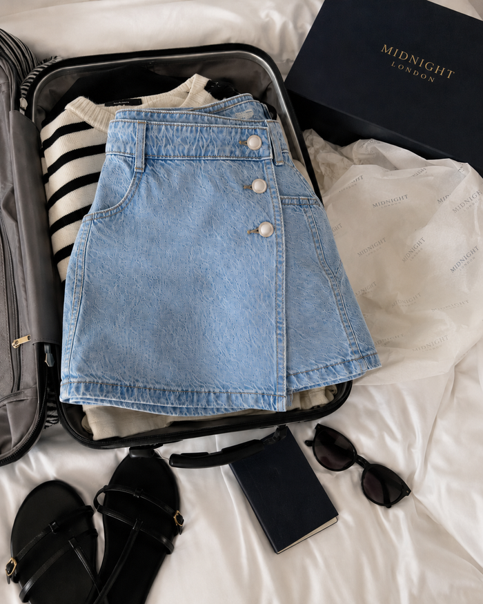 Capri Wrap Denim Skort