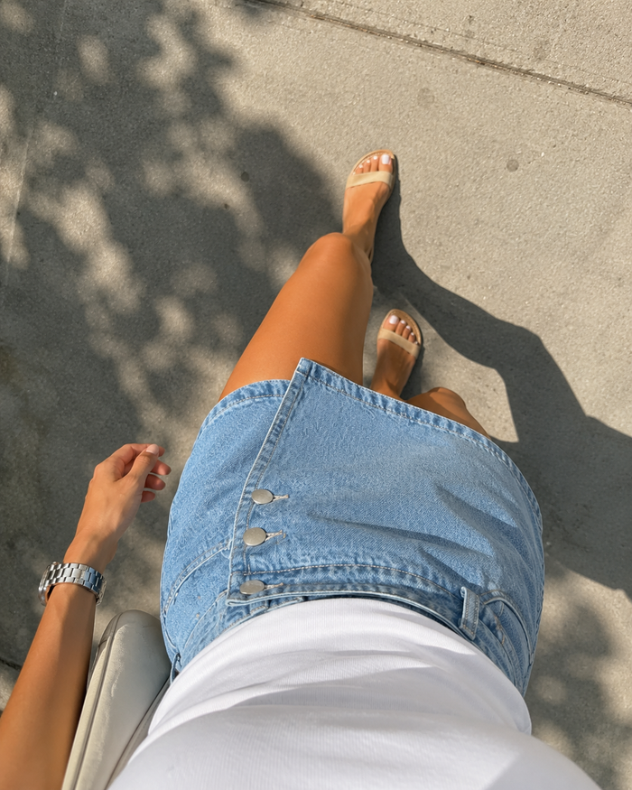 Capri Wrap Denim Skort