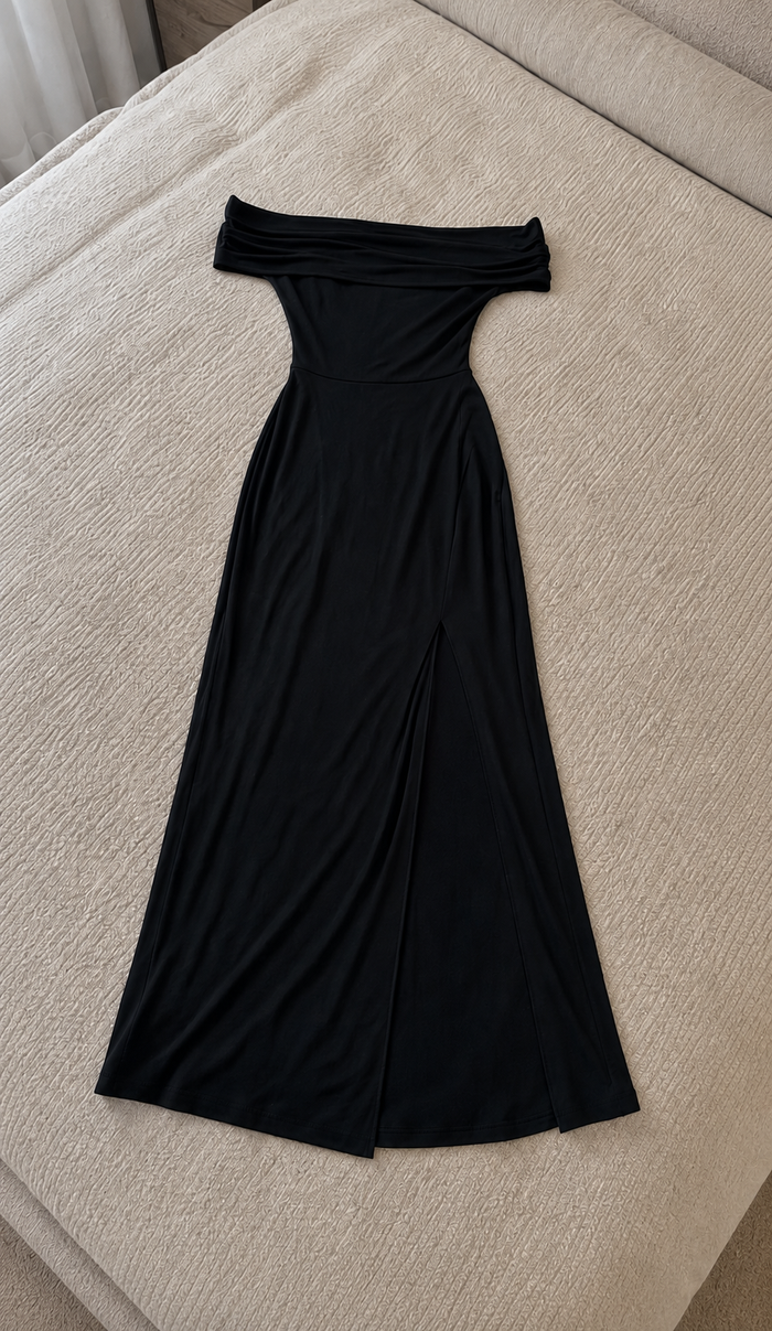 Alessia Black Split Maxi Dress
